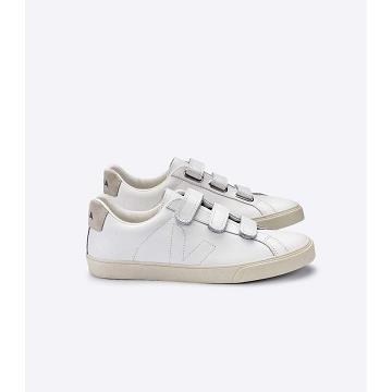 Veja 3-LOCK LEATHER Women's Sneakers White | NZ 613BEX